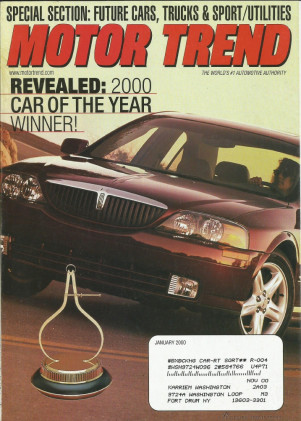 MOTOR TREND 2000 JAN - VETTE, X5 4.4i, MILLEN, PRIUS - 2 COVERS*